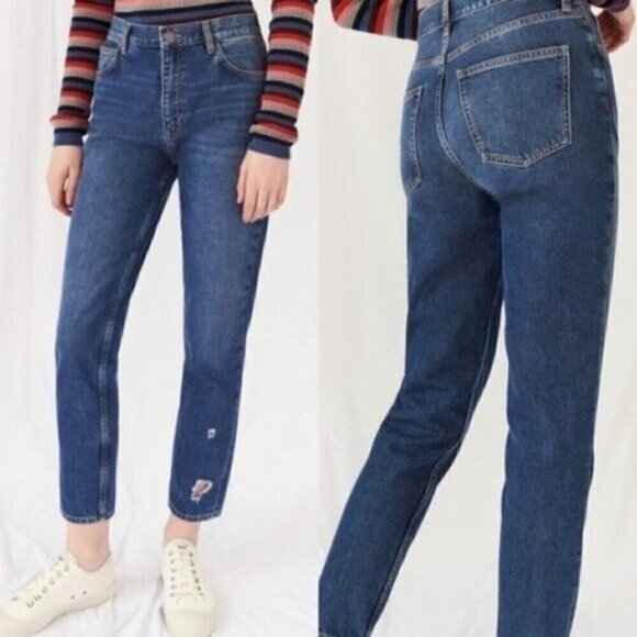 NWT Anthropologie M.i.H High Rise Slim Fit Jeans Size 29 Dark Blue Wash Denim - Picture 9 of 9